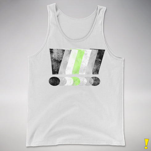 Agender Pride Grunge Exclamation Points Premium Tank Top - White